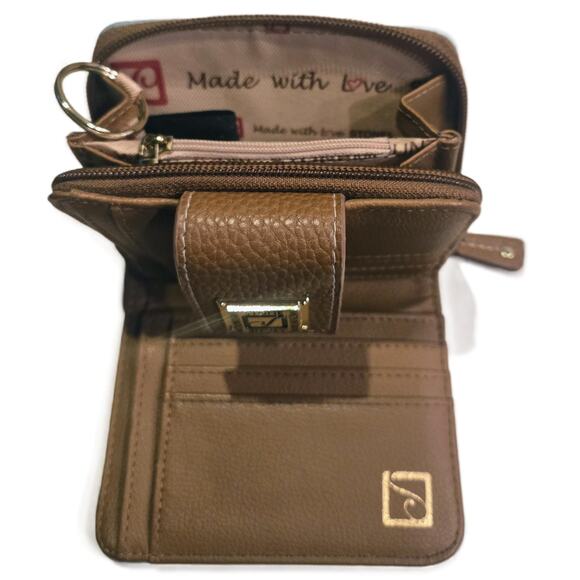 Stone Mountain Blue & Brown Wallet 7-Card Slots 5+1-Zip Pockets w/2 Slots +1-Zip - Picture 6 of 10